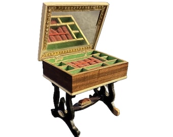 Biedermeier J.D. KESTNER Sewing Table Dollhouse Miniature | 1865 Waltershausen Germany