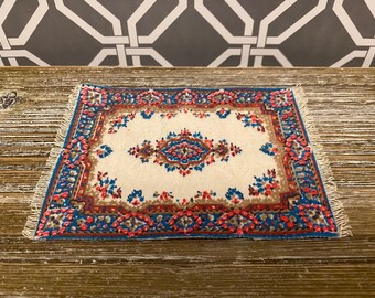 Vintage LUNDBY of Sweden Persian Rug Dollhouse Miniature | 1970s Living Room Library Den Carpet