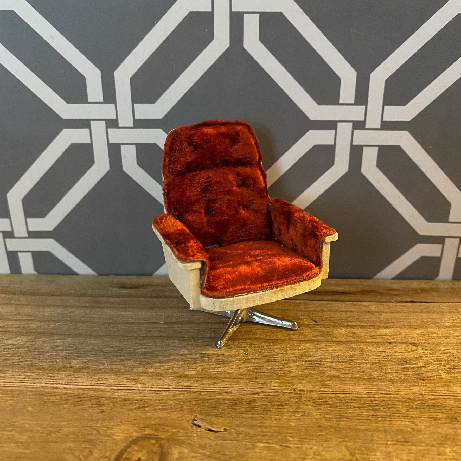 Vintage Orange Swivel Chair - Etsy