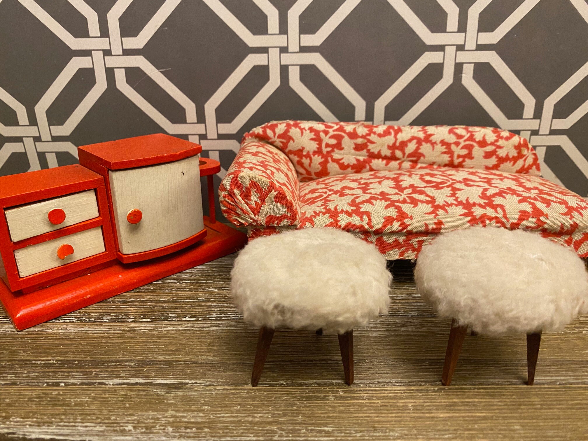 Vintage GERMAN Chaise Lounge Fainting Couch Sofa Dollhouse Etsy