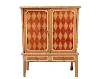 Vintage LERRO Lundby Harlequin Dining Room Cabinet | 1955 Swedish Rare Dollhouse Miniature