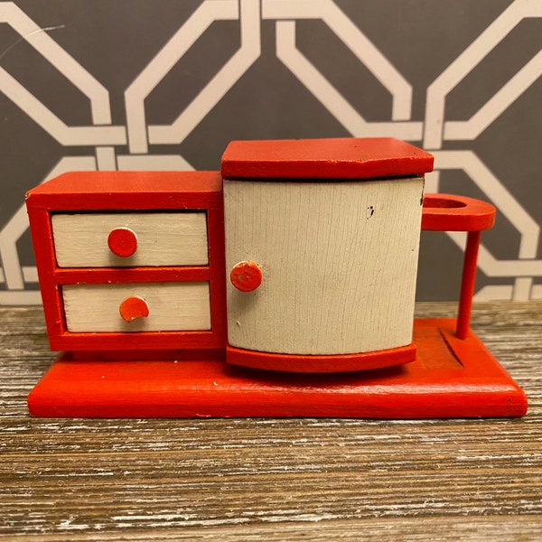 Vintage Edmund MüLLER Hall Umbrella Stand Dollhouse Miniature | 1950s Dolls House Hallway Mid-Century Modern MCM Muller EMS