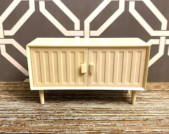 Vintage BRIO Mobilia Credenza Miniature Dollhouse Furniture | 1960s MCM Plastic Buffet Sideboard