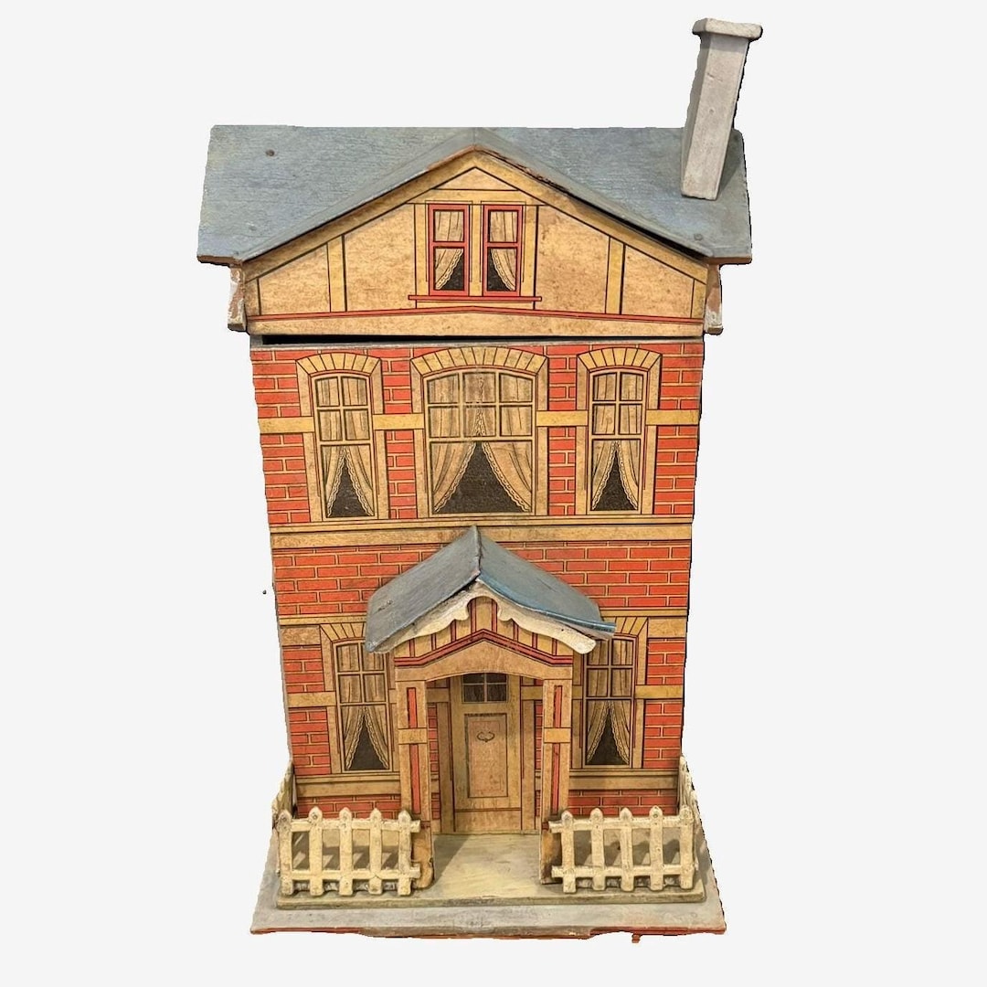 Mortiz GOTTSCHALK Antique German Blue Roof Dollhouse | Tiny ...