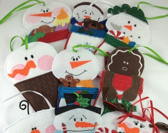 Gift Card Holders Snowmen Mittens And Wishes Machine Embroidery Designs