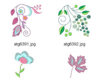 Jacobean-Grapes. ( 16 Machine Embroidery Designs from ATW ) XYZ17F
