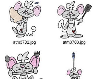 Chef-Mice. ( 7 Machine Embroidery Designs from ATW ). XYZ17F