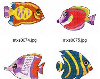 Fancy-Fish-Cross-Stitch. ( 10 Machine Embroidery Designs from ATW ) XYZ17F