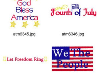 Patriotic Phrases 5 Machine Embroidery Designs