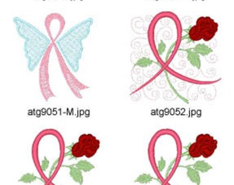 Pink-Ribbons ( 18 Machine Embroidery Designs from ATW ) XYZ17F