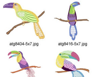Colorful-Toucans 5x7 ( 6 Machine Embroidery Designs from ATW ) XYZ17F