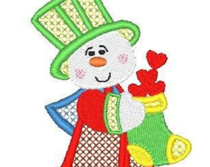 Lacy Mylar Snow Couple Machine Embroidery Designs