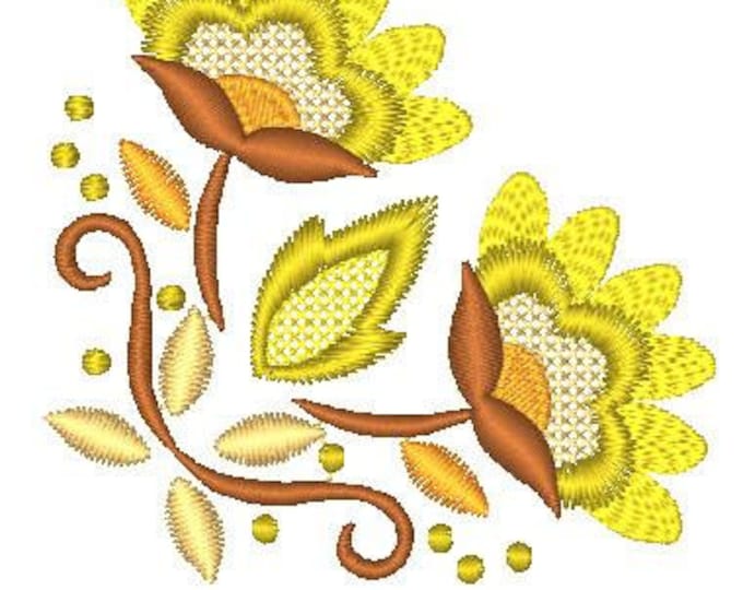 Jacobean Corners  12 Machine Embroidery Designs