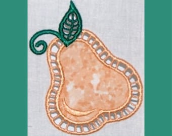 Cutwork Applique Fruit  Machine Embroidery Designs for 4x4 Hoop