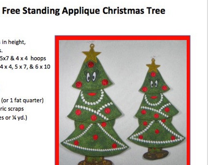 FSA Christmas Tree Project in Two Sizes  (12" or 15" tall) Free-Standing Applique