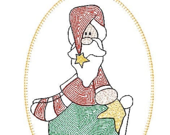 Santa-Cards 5x7 Machine Embroidery Designs