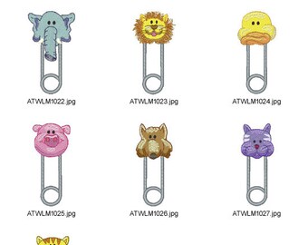 Animal-Baby-Pins-2. ( 7 Machine Embroidery Designs from ATW )