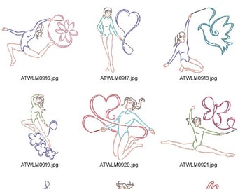 Dancer-Outlines-5x7 ( 10 Machine Embroidery Designs from ATW )