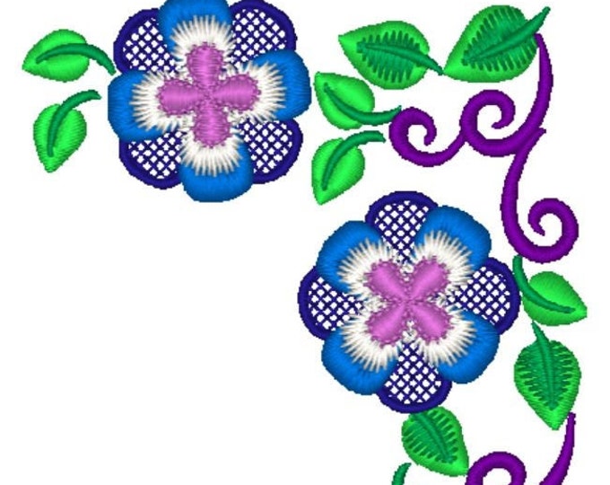 Floral Corners   Machine Embroidery Designs