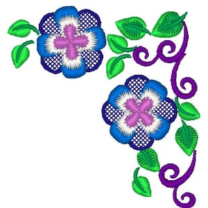 Floral Corners   Machine Embroidery Designs