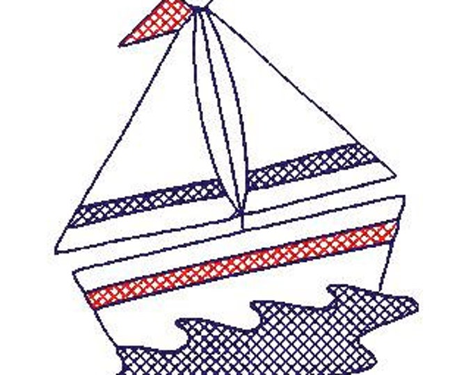 Simply Nautical Redwork and Fill 18 Machine Embroidery Designs