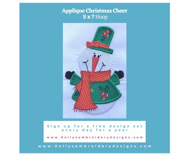Applique Christmas Cheer - 6 Festive Machine Embroidery Designs for 5x7 Hoops by Holly's Embroidery Designs