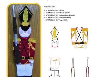 Toy Soldier FSA Project | Freestanding Christmas Decoration | Machine Embroidery | 5X7 Hoop | Instant Download