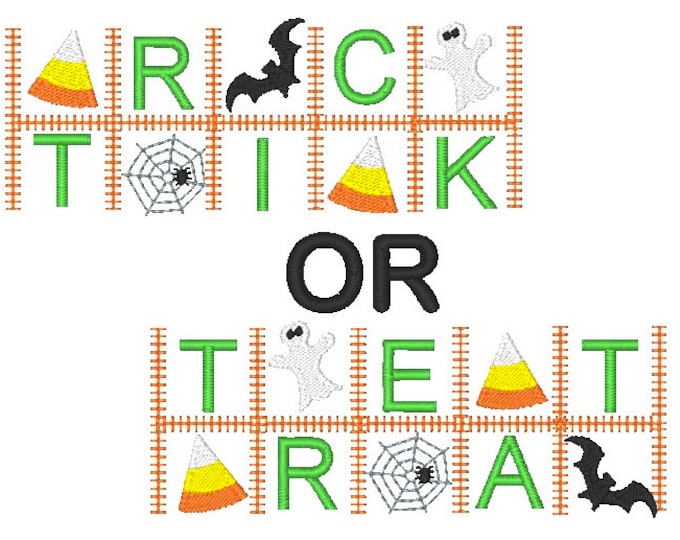 Halloween Word Blocks  Machine Embroidery Designs