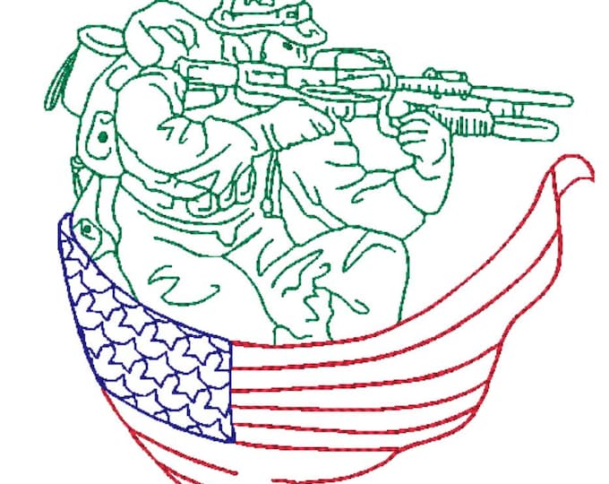American Soldiers 5x7 DD   ( 10 Machine Embroidery Designs from ATW )