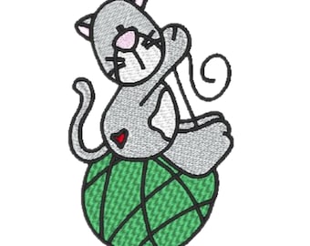 Cats N Yarn  ( 7 Machine Embroidery Designs). 4X4 Hoop