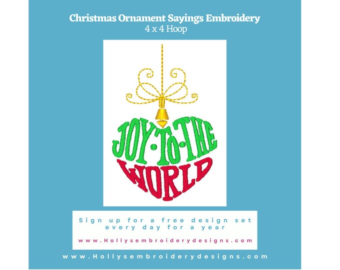 Christmas Ornament Sayings - Machine Embroidery Designs - Festive Designs for 4x4 Hoop by Holly Pike 10085