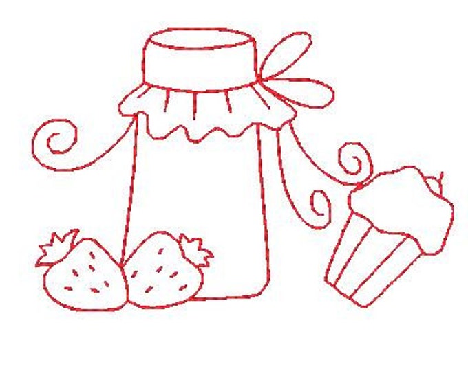 Redwork Kitchen Machine Embroidery Designs