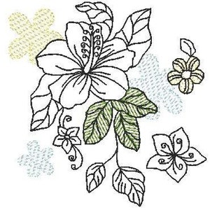Floral Dream Redwork  Machine Embroidery Designs