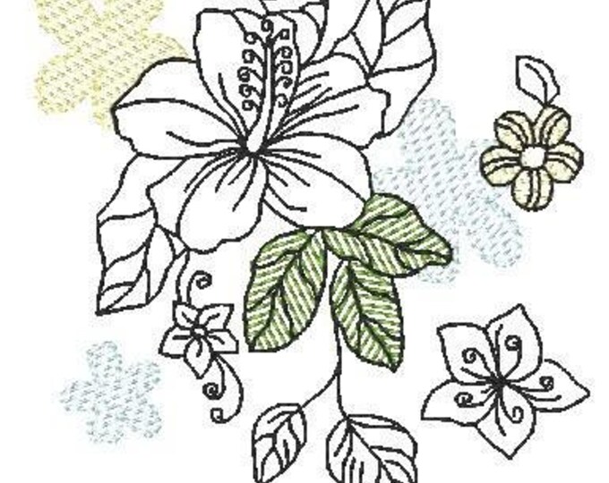 Floral Dream Redwork  Machine Embroidery Designs
