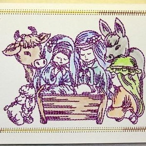 Les motifs de cartes de Noël enchanteurs brodés à la machine font un cadeau de vacances exquis.