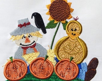 Autumn Poultry Applique Machine Embroidery Designs for 4x4 Hoop