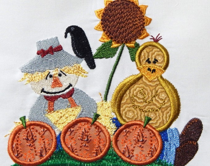Autumn Poultry Applique Machine Embroidery Designs for 4x4 Hoop