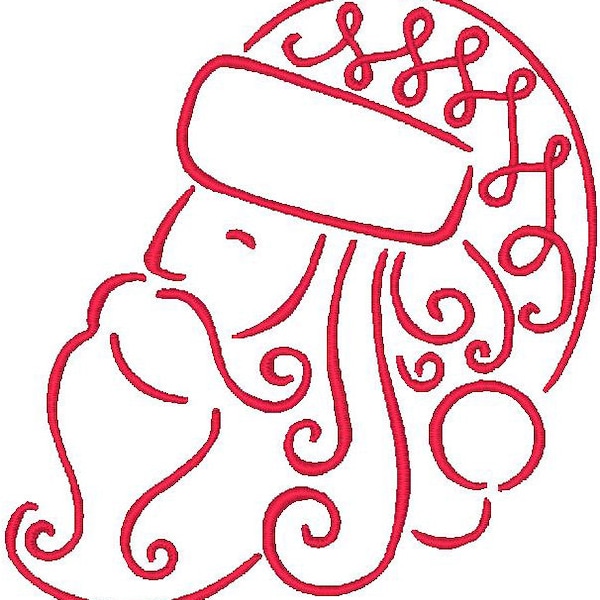 Swirly Santa Outlines Machine Embroidery Designs