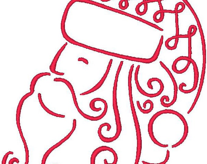Swirly Santa Outlines Machine Embroidery Designs