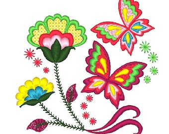Jacobean Butterflies-2  10 Machine Embroidery Designs
