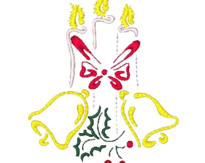 Christmas Bell and Candles ( 10 Machine Embroidery Designs by ATW) 4X4 Hoop