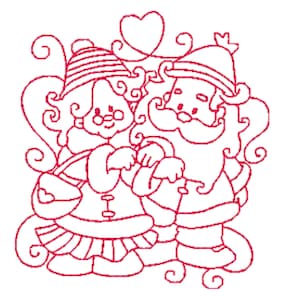 Christmas Embroidery Designs: Santa & Mrs. Claus, 4x4 Hoop (Digital Download)