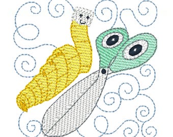 Mylar Sewing Friends  | 12 Machine Embroidery Designs | Decorative Blocks | 4X4 Hoop | Instant Download