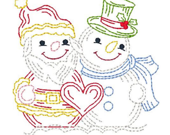 Snowman and Santa 10 Machine Embroidery Designs Christmas Winter Holiday 4X4 Hoop Instant Download