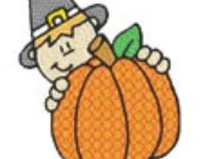 Thanksgiving Pumpkin Peekers  7 Machine Embroidery Designs 4x4 hoop