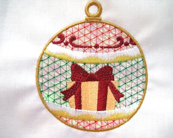 Mylar Christmas Ornaments Machine Embroidery Designs