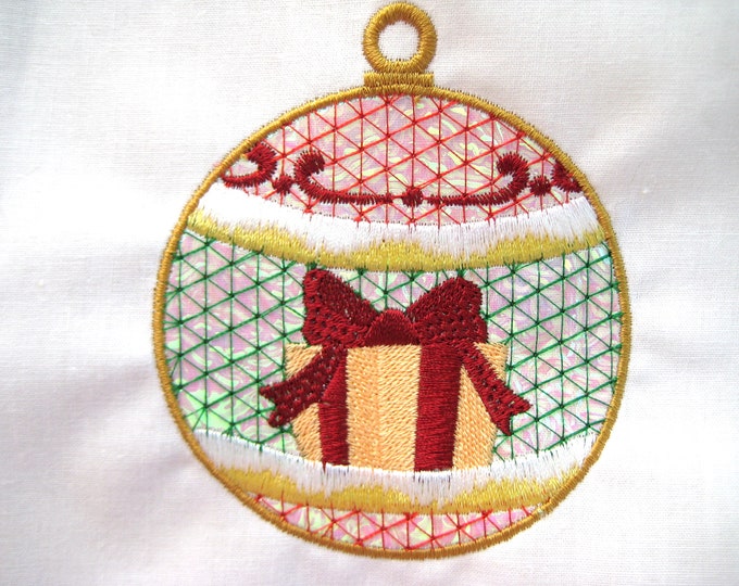 Mylar Christmas Ornaments Machine Embroidery Designs