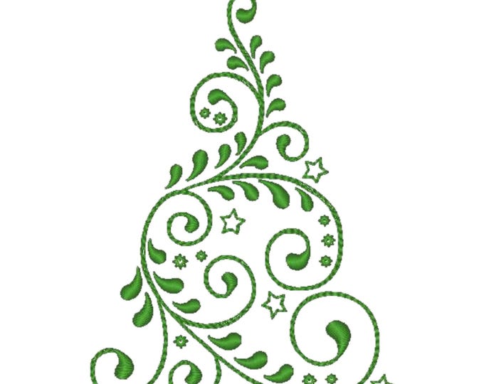 Christmas Tree Style ( 10 Machine Embroidery Designs)   5X7 hoop Only
