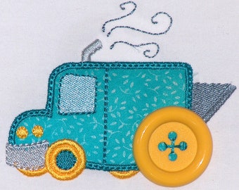 Button Trucks Applique  10/20 Machine Embroidery Designs