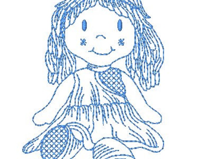 Redwork Ragdolls  20 4x4 and 5x7 Machine Embroidery Designs